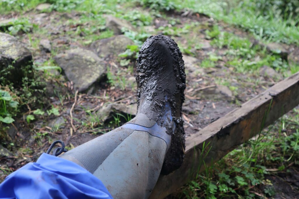 Bogged gumboots