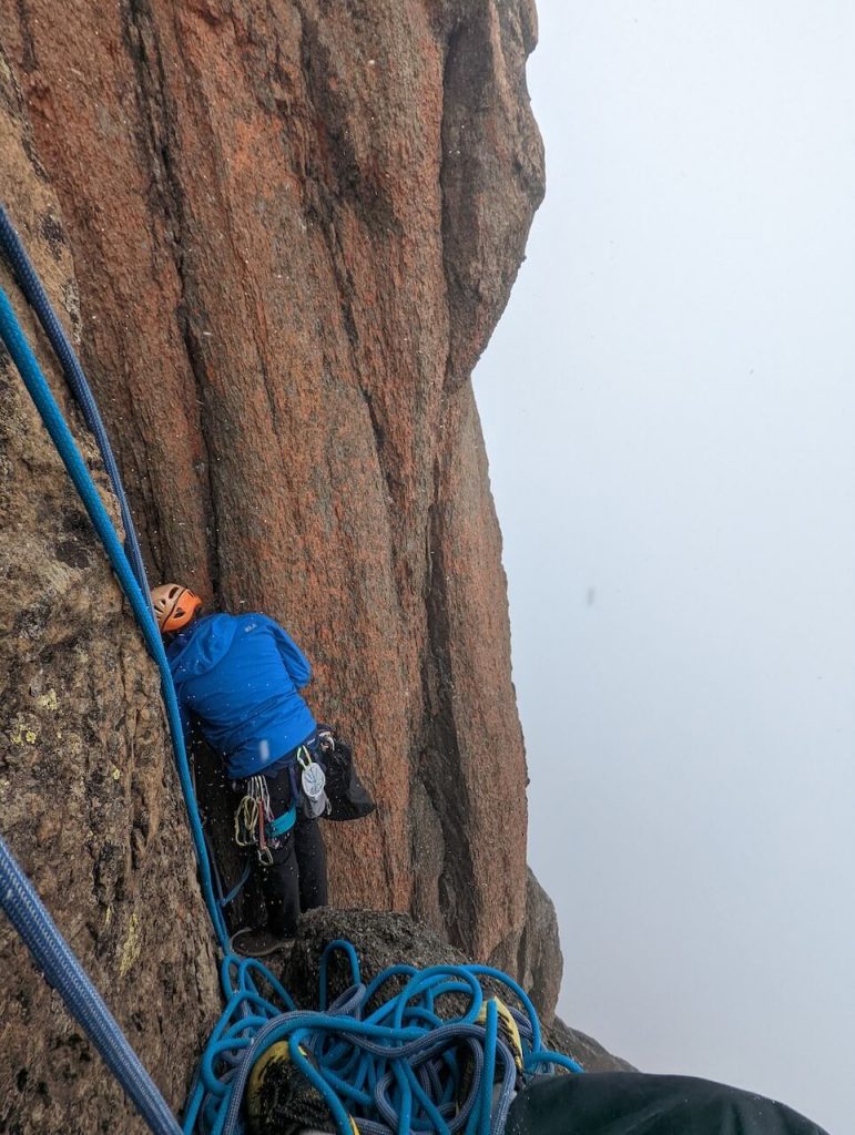 Abayo Albert on a pitch on Mt. Kenya